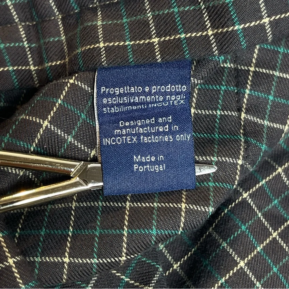 INCOTEX Men's Tan Corduroy Pants Cotton Cashmere Cuff Hem Flat Front Size 38